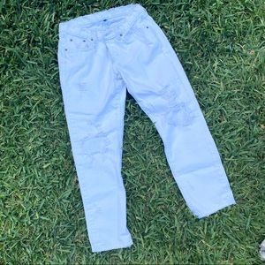 White Carmar Distressed Boyfriend Jeans